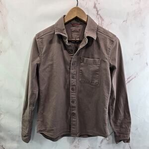 Topo Designs Shirt Womens Small Brown Button Up Organic Cotton Heavyweight